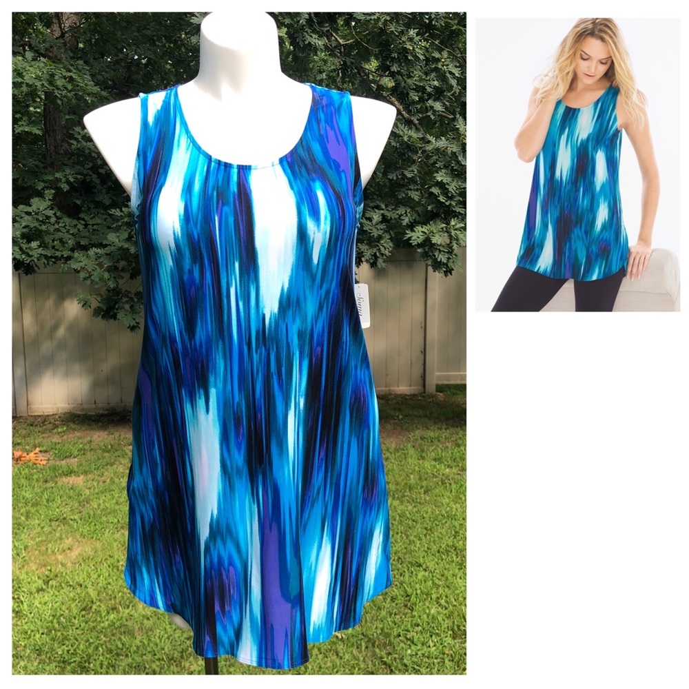 Soma Intimates - LARGE Soft Jersey Tank Tunic - Trinidad Ombré Royal